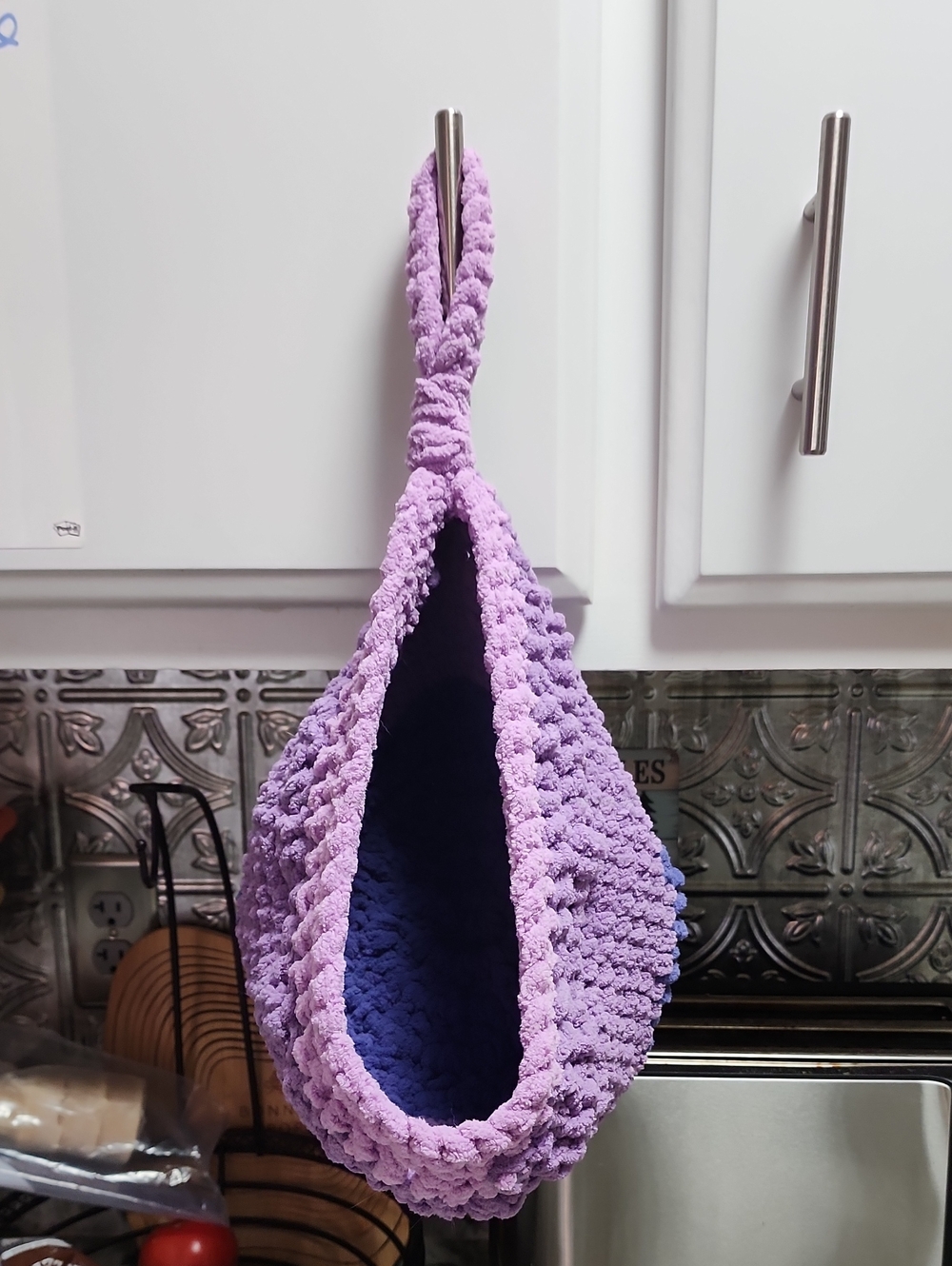 Handcrafted Plush Lavender Crochet Tote Bag - Women's Shoulder Bag